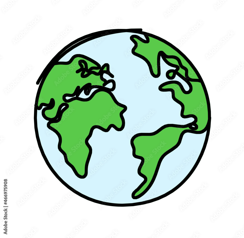 Abstract color planet Earth as line drawing on white as background. Vector Abstract color planet Earth as line drawing on white as background. Vector