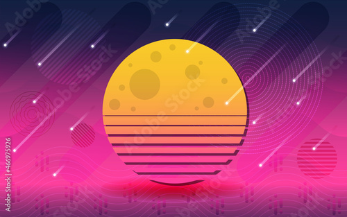 Full Moon Vector Graphic Background,