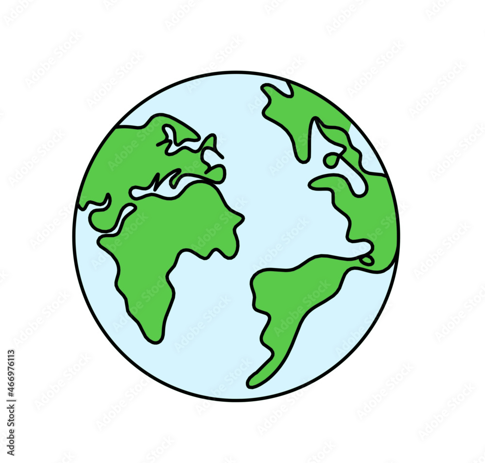Abstract color planet Earth as line drawing on white as background. Vector Abstract color planet Earth as line drawing on white as background. Vector