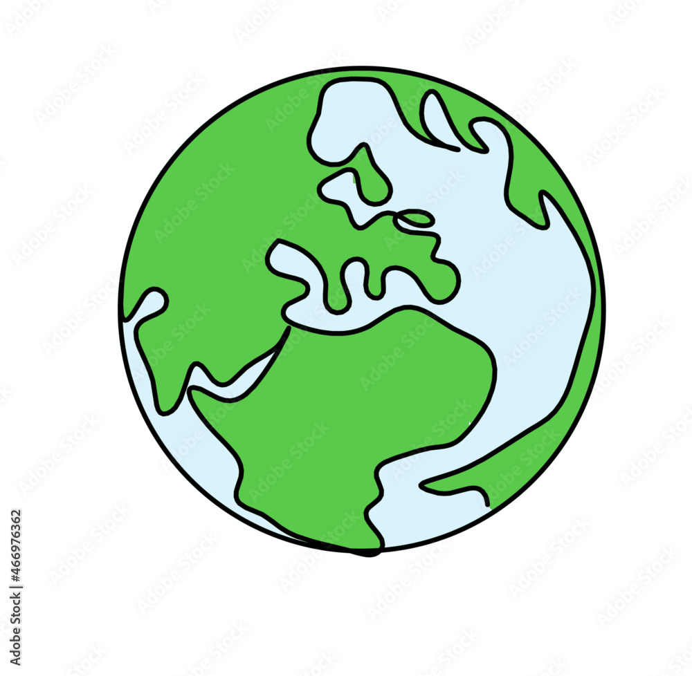 Abstract color planet Earth as line drawing on white as background. Vector Abstract color planet Earth as line drawing on white as background. Vector