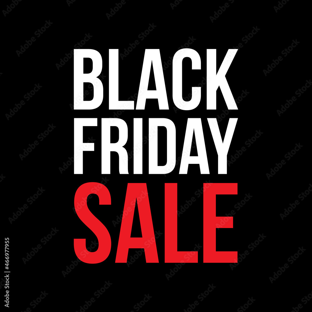 Black Friday Sale White And Red Text With Black Background