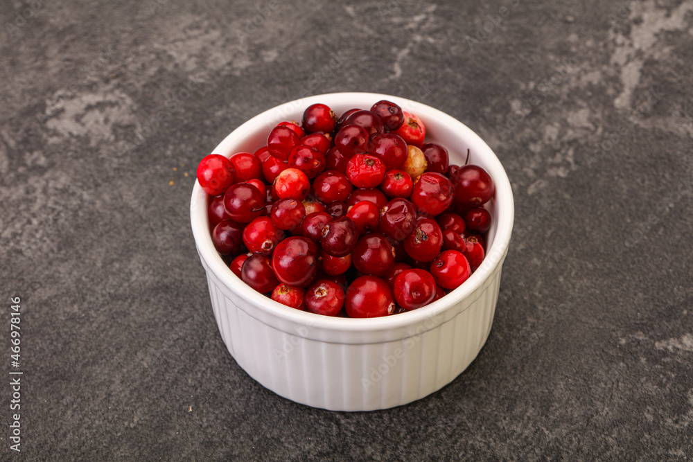 Sweet and tasty cranberry in the bowl Sweet and tasty cranberry in the bowl