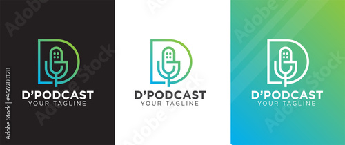 Letter D podcast logo design