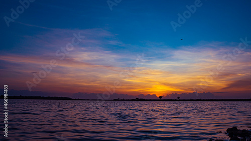 sunset at the beach with amazing sky