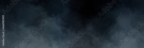 Fotografia Dark blue mist cracked horror background, antique paper texture design with fogg