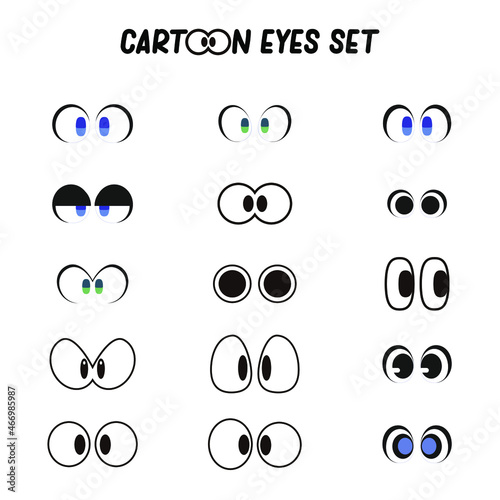 cartoon eyes set. eyes designed for use in pets, illustrations, stickers or as a graphic resource. eyes in different types and features. eps10