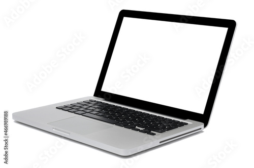 Laptop on a white background with cutout display