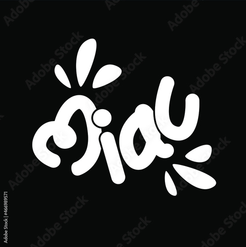 'Miau' cats sound lettering. the cats sound agree in Italian language.