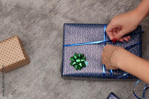 wrapping gifts in wrapping paper