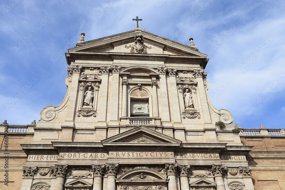 Santa Susanna alle Terme di Diocleziano Church Facade Detail in Rome, Italy