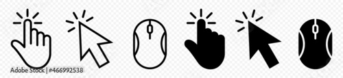 Hand Cursor icons click and Cursor icons click. Computer mouse. vector illustration 
