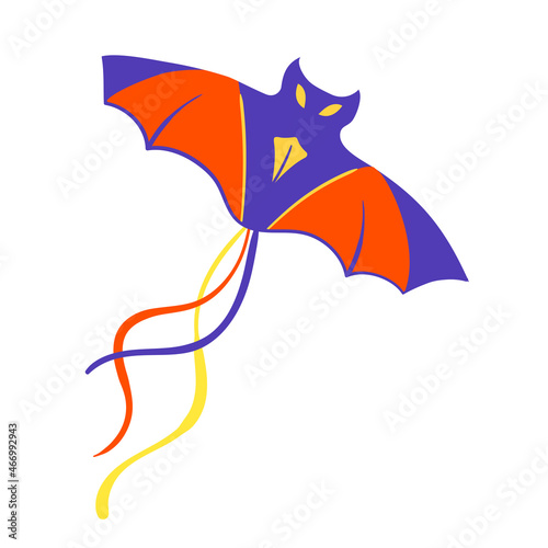 Vector illustration kites on white isolated background