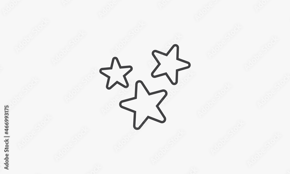 line icon three stars vector illustration. line icon three stars vector illustration.