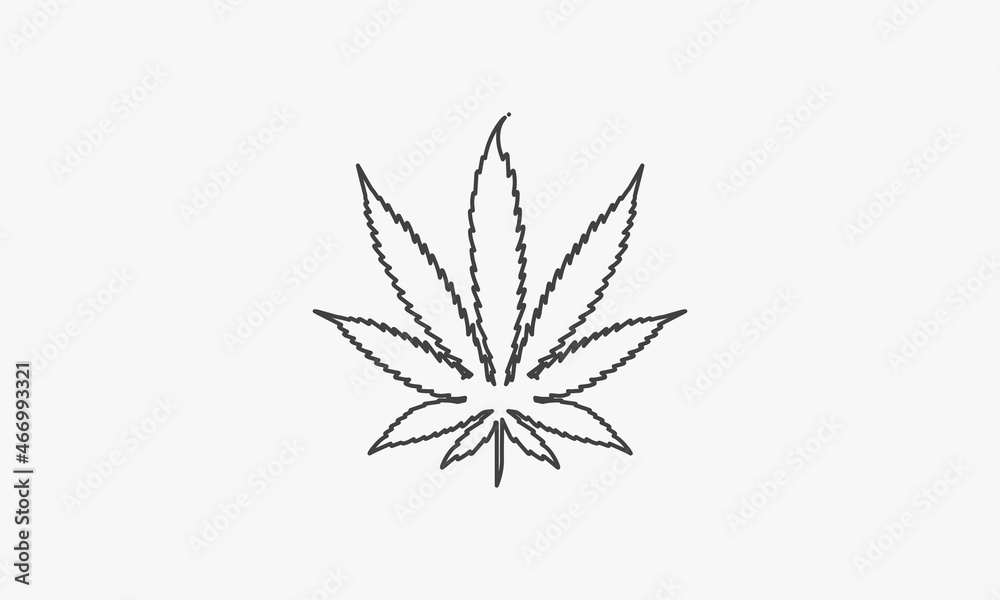 line icon cannabis isolated on white background. line icon cannabis isolated on white background.