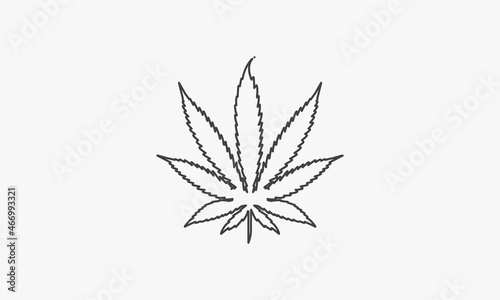 line icon cannabis isolated on white background.