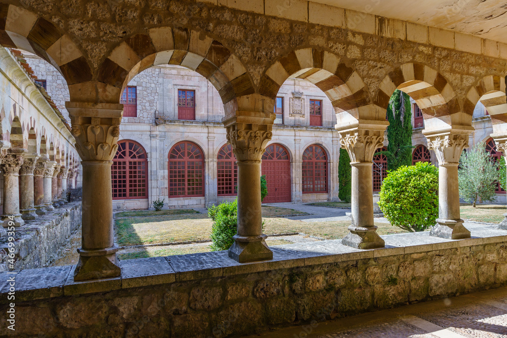 Burgos, Spain - August 25, 2021. Monastery of San Pedro de Cardeña, Burgos, Spain