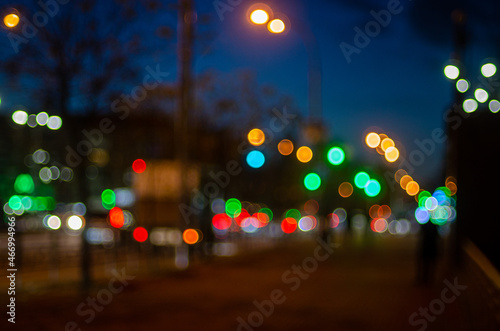city lights blurred view