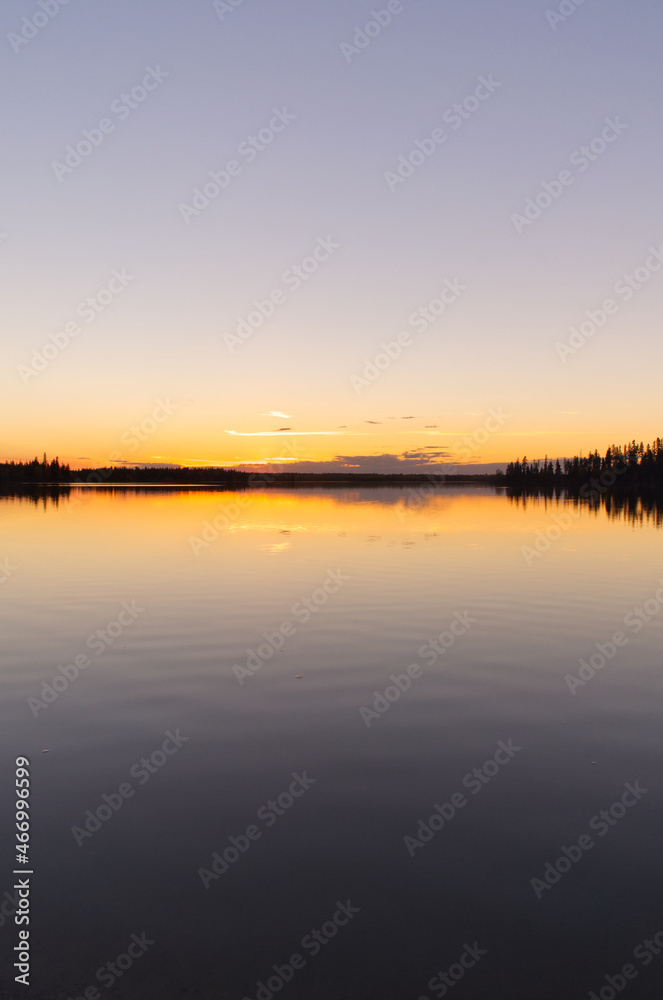 Colourful Sunset at Astotin Lake