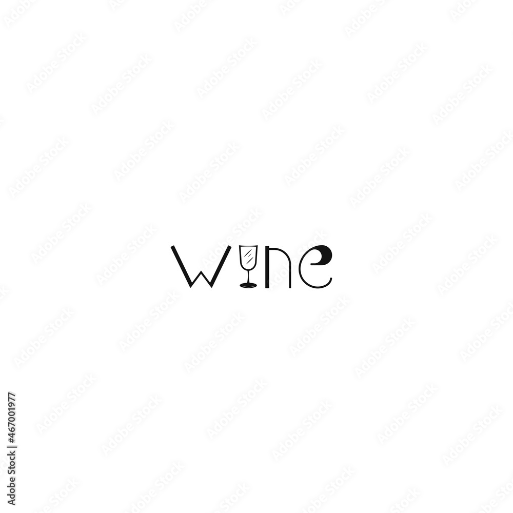 Fototapeta premium vector logo lettering wine