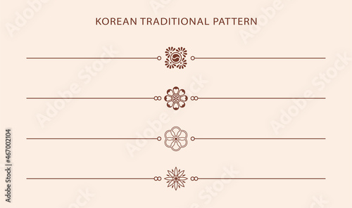 Korean traditional line pattern. Asian style. Chinese culture. Vector abstract graphic illustration. Korea, china symbol
