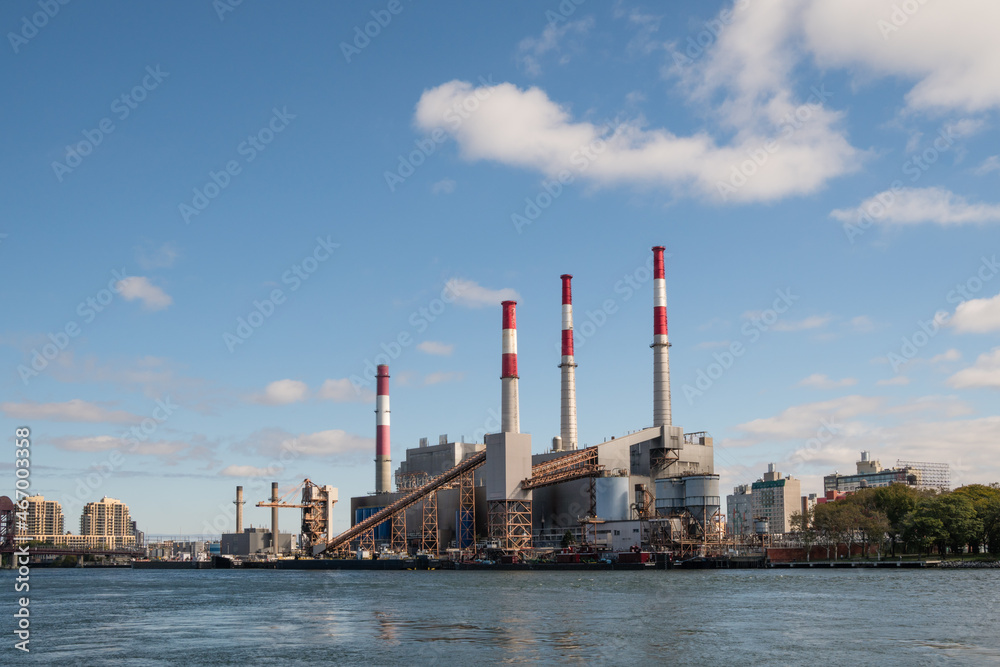 Ravenswood Generating Station - a large power plant in Long Island City in Queens, New York which sfueled primarily by fuel oil  and natural gas.