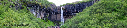 Beautiful svartifoss waterfall