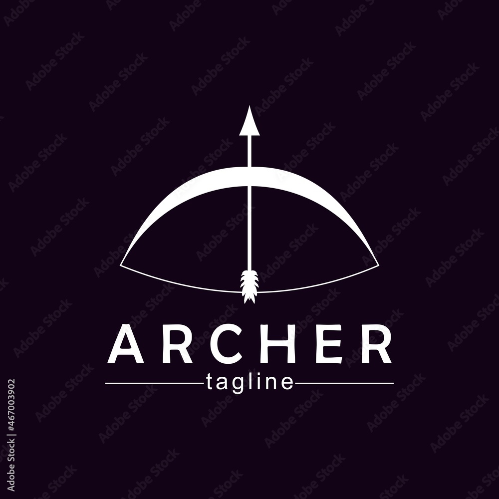 Archer logo with black background. Vector illustration design for logo, icon, template Archer logo with black background. Vector illustration design for logo, icon, template
