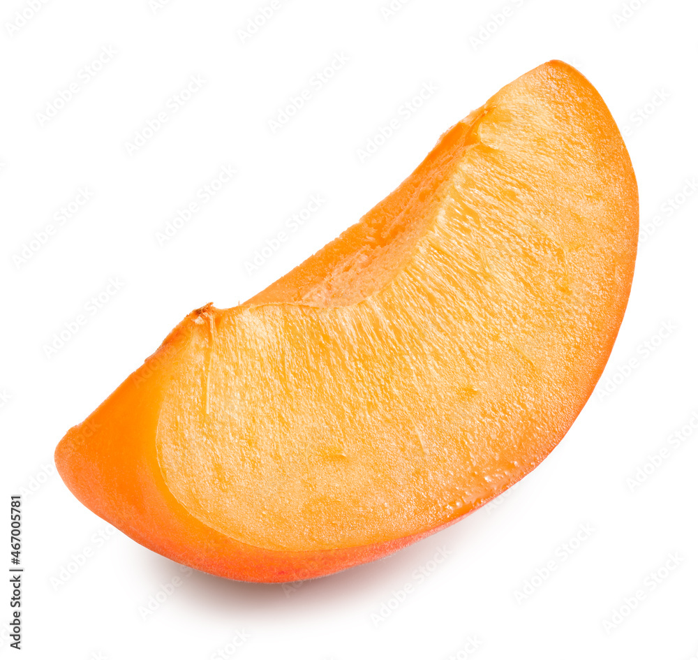 cut of apricot fruit isolated on white background. clipping path
