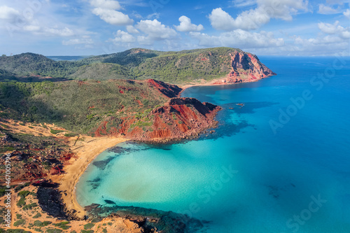 Photos Landscape with aerial view of Cala Pilar beach, Menorca island, Spain