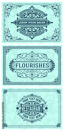 Set of 3 vintage labels for packing