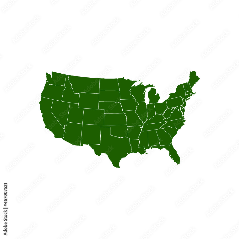 Map USA icon. Map USA country map vector design. Blank similar USA map icon isolated on white background. United States of America country simple sign