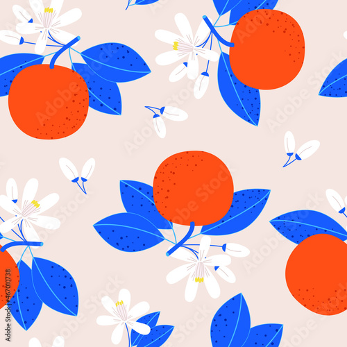 Tangerine seamless pattern