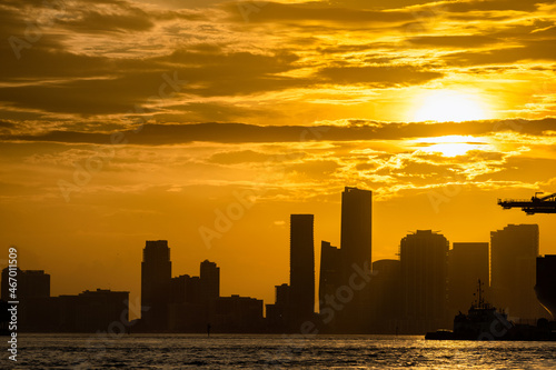 Beautiful sunset in downtown Miami, Florida. © DOUGLAS