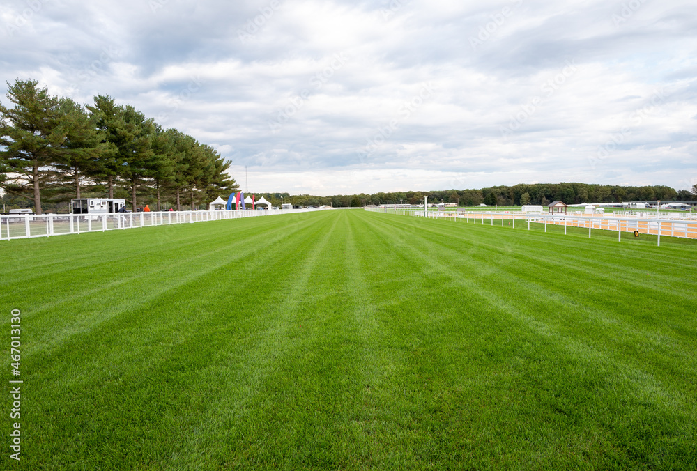 Empty horse racing track as sport background Empty horse racing track as sport background