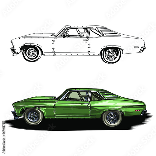 racing car isolated on white background. vector illustration.