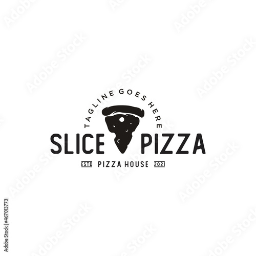 Vintage Pizza Slice logo for Pizzeria Restaurant Bar Bistro logo design