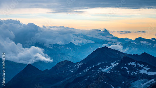 Rocky alpine mountains morning panorama © pyty