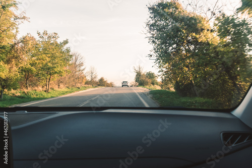 view from driver position to the road