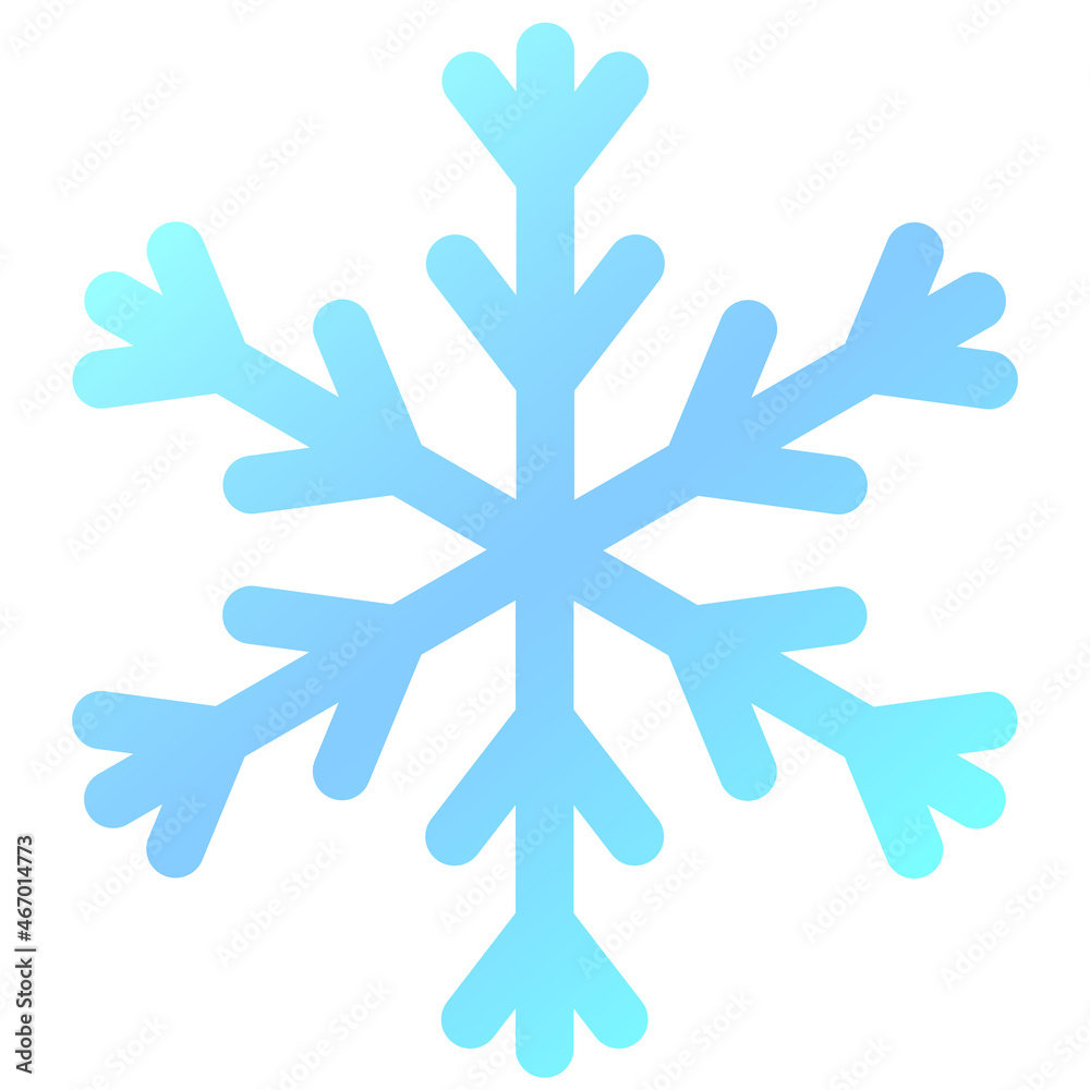 Snowflake Icon graphic. A beautiful blue snowflake with a gradient Snowflake Icon graphic. A beautiful blue snowflake with a gradient