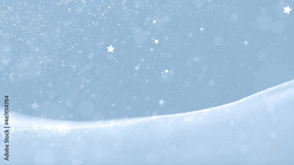 Wavy snow landscape with snowflakes, flickering stars and glittering dots. Conceptual Christmas and New Year copy space animation background. Wavy snow landscape with snowflakes, flickering stars and glittering dots. Conceptual Christmas and New Year copy space animation background.