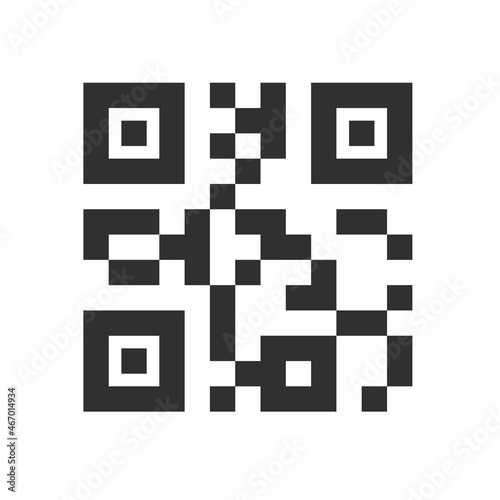 QR Code vector icon. QR code sample for smartphone scanning vector illustration isolated on white background