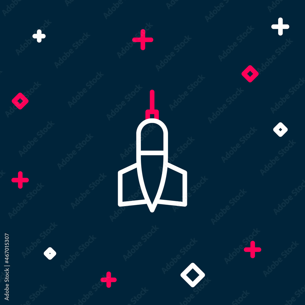 Line Dart arrow icon isolated on blue background. Colorful outline concept. Vector Line Dart arrow icon isolated on blue background. Colorful outline concept. Vector