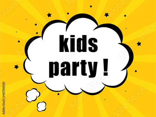 kids party in yellow bubble background
