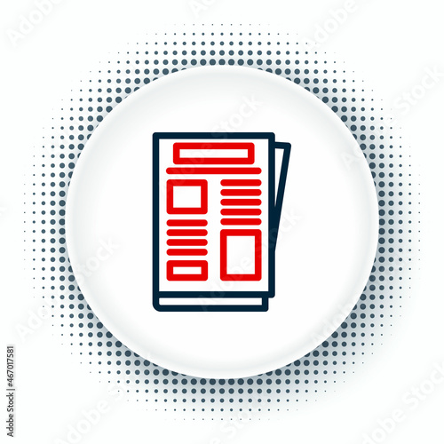 Line News icon isolated on white background. Newspaper sign. Mass media symbol. Colorful outline concept. Vector