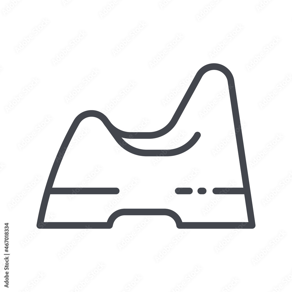 Baby potty line icon isolated on transparent background. Baby potty line icon isolated on transparent background.