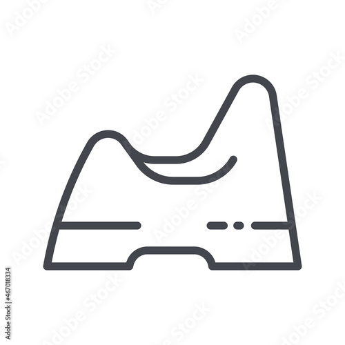 Baby potty line icon isolated on transparent background.