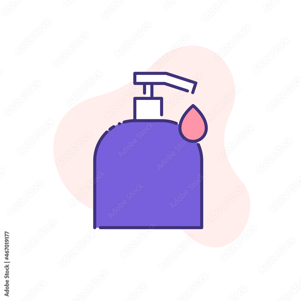 hand sanitizer or liquid soap bottle with drop of antiseptic gel single flat line icon isolated on white. outline icon symbol Coronavirus Covid 19 banner wash flat element hand sanitizer or liquid soap bottle with drop of antiseptic gel single flat line icon isolated on white. outline icon symbol Coronavirus Covid 19 banner wash flat element