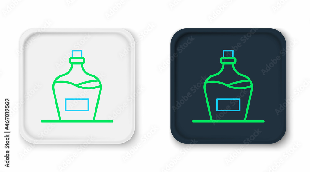 Line Old bottle of wine icon isolated on white background. Bottle of homemade wine. Colorful outline concept. Vector Line Old bottle of wine icon isolated on white background. Bottle of homemade wine. Colorful outline concept. Vector