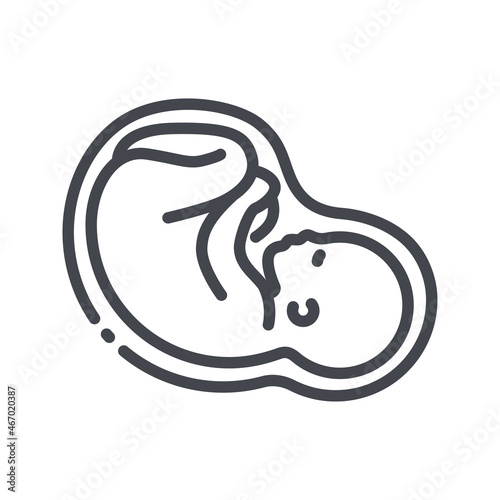 Vector childhood and pregnancy line icon isolated on transparent background.