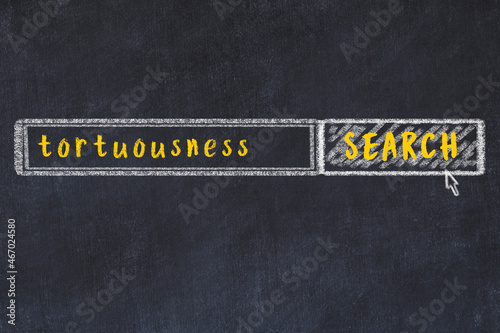 Chalk sketch of browser window with search form and inscription tortuousness photo